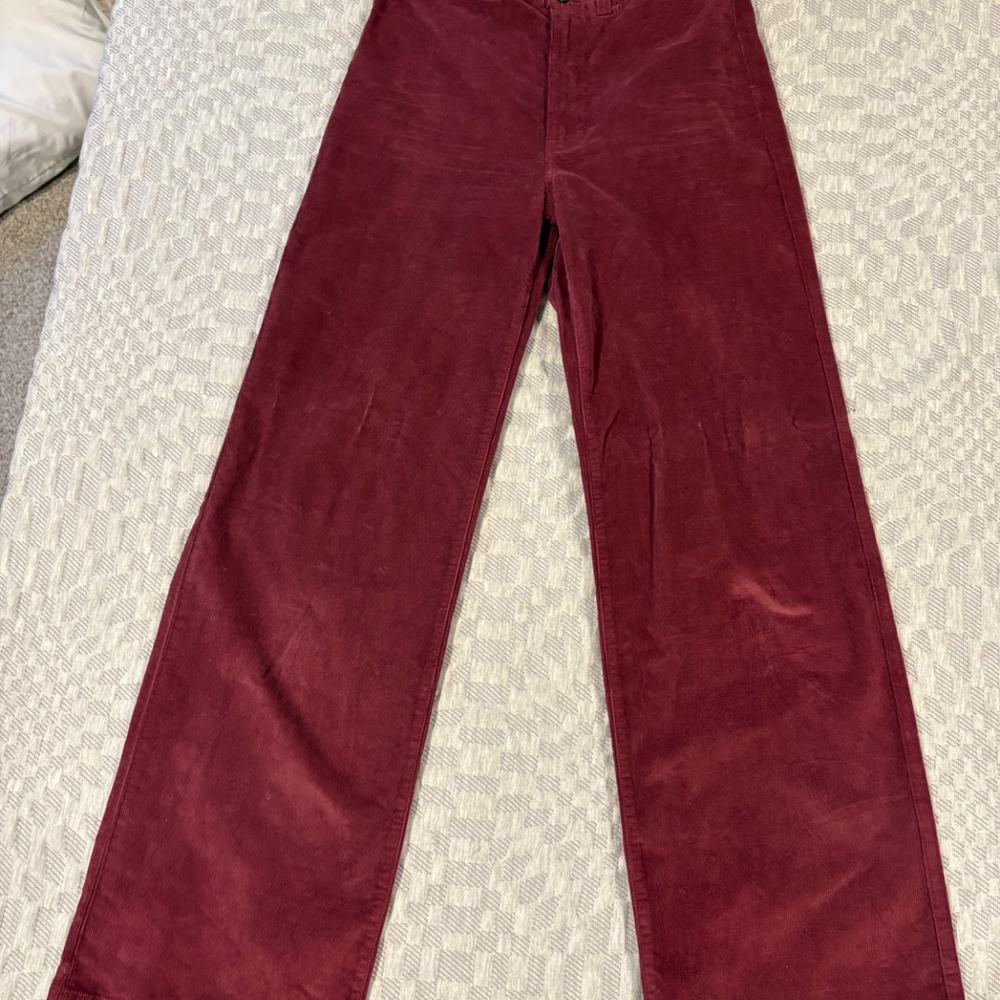 Faherty Dark Red Corduroy Pants Size 27 - Picture 3 of 3